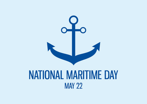 National Maritime Day vector. Anchor icon vector. Blue nautical anchor silhouette. Maritime Day Poster, May 22. Important day - Powered by Adobe