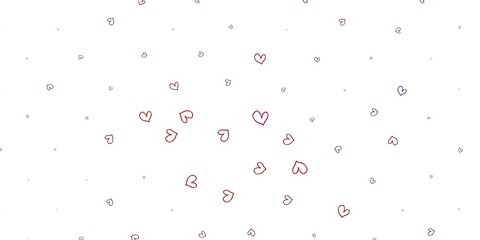 Light Pink, Red vector texture with lovely hearts.