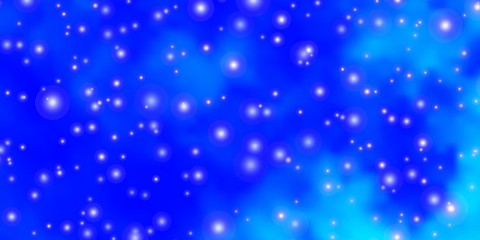 Light BLUE vector texture with beautiful stars. Shining colorful illustration with small and big stars. Theme for cell phones.