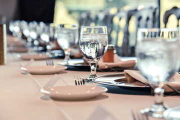 Decoration of wedding tables.