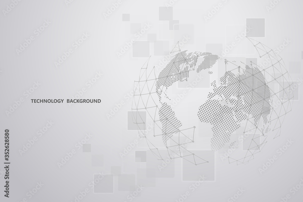 Fototapete global network connection.abstract background technology graphic design. network wireless systems an