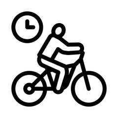 limited cycling time icon vector. limited cycling time sign. isolated contour symbol illustration