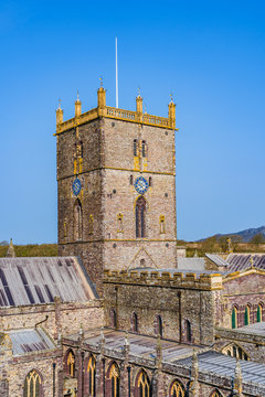 Tower of Saint David's Cathedral in Pembrokeshite, Wales, UK