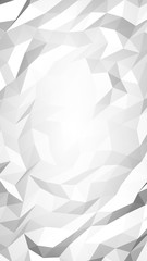 White abstract background. Lowpoly backdrop. Crumpled paper. 3D illustration