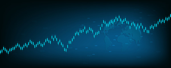 Stock market graph or forex trading chart for business and financial concepts, reports and investment . Vector illustration