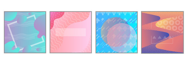 Vibrant gradient background set