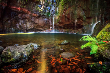 25 Fontes Waterfall in Rabacal in Madieria