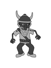 Böser Wikinger Clipart mit nordmann hörner