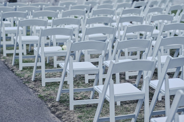 wedding chairs closeup for ceremony