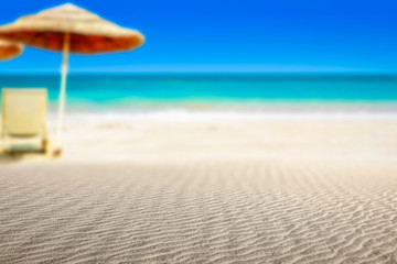 Beautiful holiday beach over the blue ocean