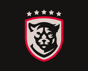 Lioness modern mascot logo. Panther design emblem template.