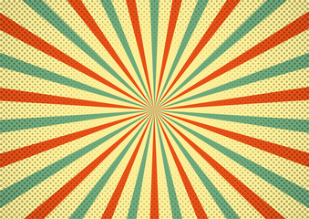 abstract retro sunburst. rays comic cartoon style. vector illustration.