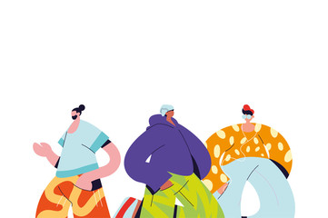 Urban men cartoons with casual cloth vector design