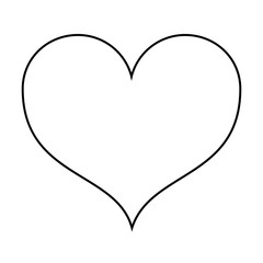 A heart drawn with a black outline.Valentine's day, wedding, LGBT.Symbol of love.Vector illustration.