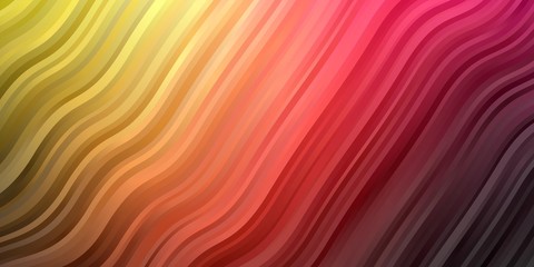 Dark Pink, Yellow vector background with curves. Bright sample with colorful bent lines, shapes. Template for your UI design.