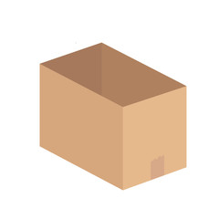 Cardboard box mockup for your design on white, stock vector illustration