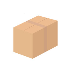 Cardboard box mockup for your design on white, stock vector illustration