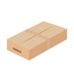 Cardboard box mockup for your design on white, stock vector illustration