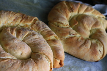 bread dough roll with cheese