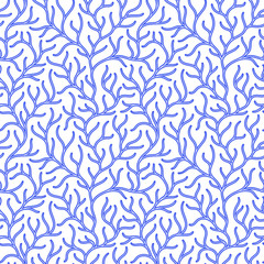 Coral reef underwater plans doodle  seamless pattern. © photo-nuke