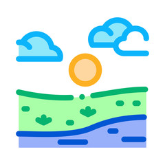 current river among urban city icon vector. current river among urban city sign. color symbol illustration