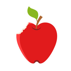 delicious red applein flat style for food design on white, stock vector illustration