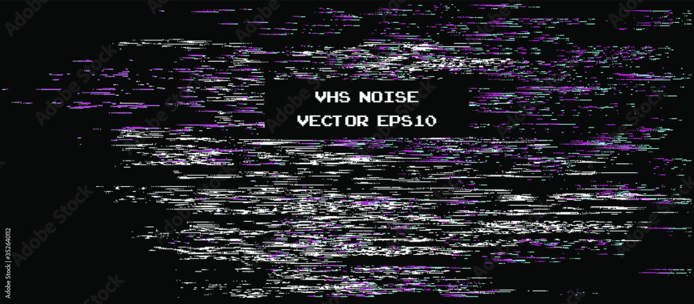 Poster vhs glitched screen with flickering pixels. retro technology style background.