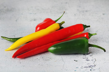 Different types of hot spicy pepper