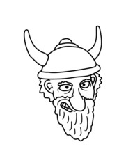 Alter Wikinger Opa mit nordmann hörner