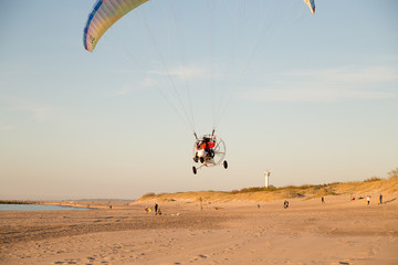 paraglider over the beach