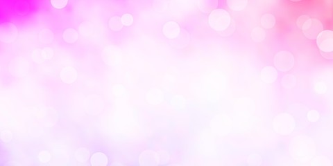 Light Purple, Pink vector template with circles. Abstract illustration with colorful spots in nature style. Pattern for booklets, leaflets.