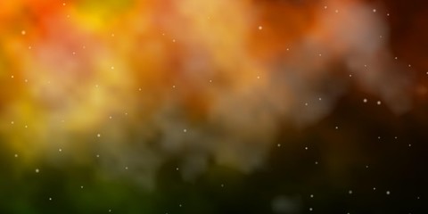 Dark Green, Yellow vector background with small and big stars. Colorful illustration in abstract style with gradient stars. Theme for cell phones.