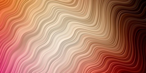 Light Red, Yellow vector template with curved lines. Bright sample with colorful bent lines, shapes. Best design for your posters, banners.