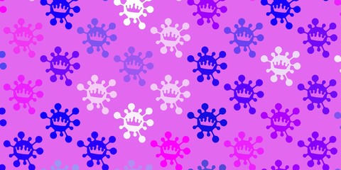 Light purple, pink vector texture with disease symbols.