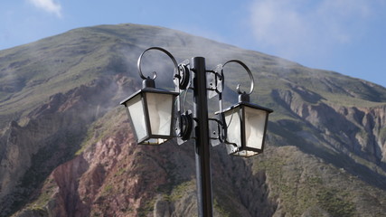 street lamps at the montain