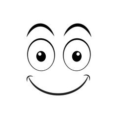 Cartoon faces. Expressive eyes and mouth character expressions. Caricature comic emotions or emoticon doodle. Isolated vector illustration icon