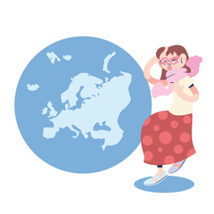 woman on continent sick with flu