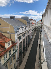 Fototapeta na wymiar Empty Lisbon downtown streets due to COVID-19 confinement