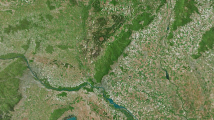 Bratislavský, Slovakia - outlined. Satellite