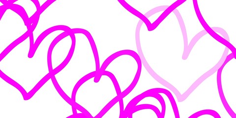 Light Purple, Pink vector texture with lovely hearts.