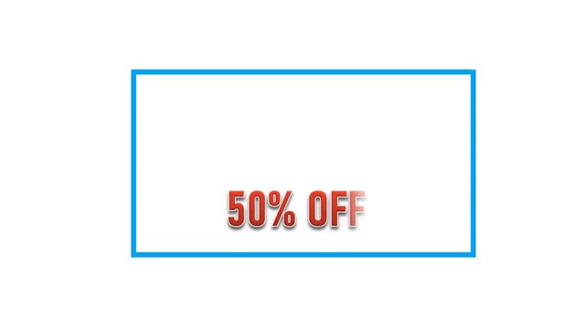 flash sale up to 50% off  tag animation motion graphic. Promo banner, badge, sticker. animated royalty free stock footage. 4K video.