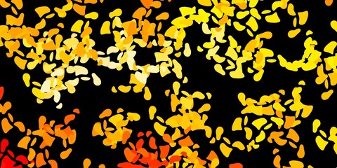 Dark orange vector texture with memphis shapes.