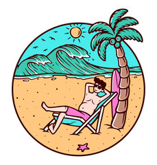 Obraz na płótnie Canvas relax on the beach illustration
