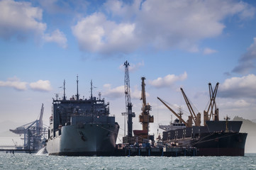 Logistics and transportation of International Container Cargo ship in the ocean