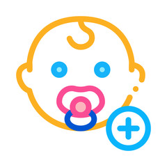 newborn baby toddler icon vector. newborn baby toddler sign. color symbol illustration