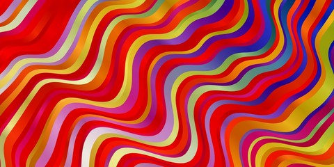 Light Multicolor vector background with lines. Colorful illustration in circular style with lines. Pattern for business booklets, leaflets
