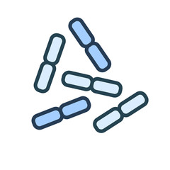 Bacteria, microbe, virus outline vector icon. Microscopic bacterium or bacillus, isolated on white background