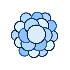 Bacteria, microbe, virus outline vector icon. Microscopic bacterium or bacillus, isolated on white background