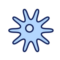 Bacteria, microbe, virus outline vector icon. Microscopic bacterium or bacillus, isolated on white background