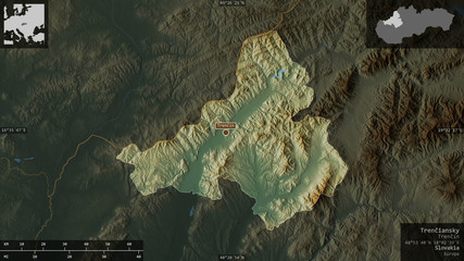 Trenčiansky, Slovakia - composition. Relief